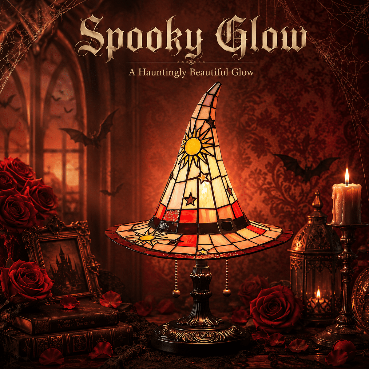 Diceymbol Halloween Decorations and Fall Decor, Halloween Venue Decoration Ghost Props LED Illuminated Ghost Decorations for Tabletop, Mantel, Shelf Indoor Outdoor 9.05 inch