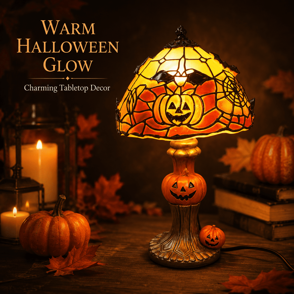 Diceymbol Halloween Decorations and Fall Decor, Halloween Venue Decoration Ghost Props LED Illuminated Ghost Decorations for Tabletop, Mantel, Shelf Indoor Outdoor 9.05 inch