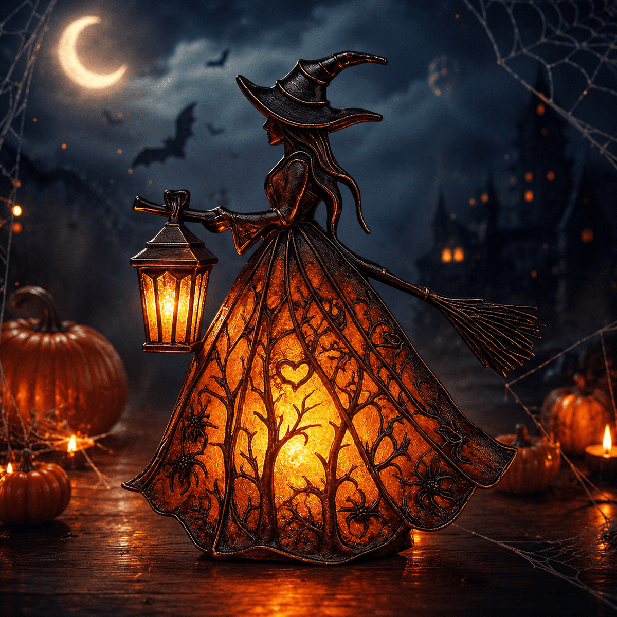 Diceymbol Halloween Decorations and Fall Decor, Halloween Venue Decoration Ghost Props LED Illuminated Ghost Decorations for Tabletop, Mantel, Shelf Indoor Outdoor 9.05 inch