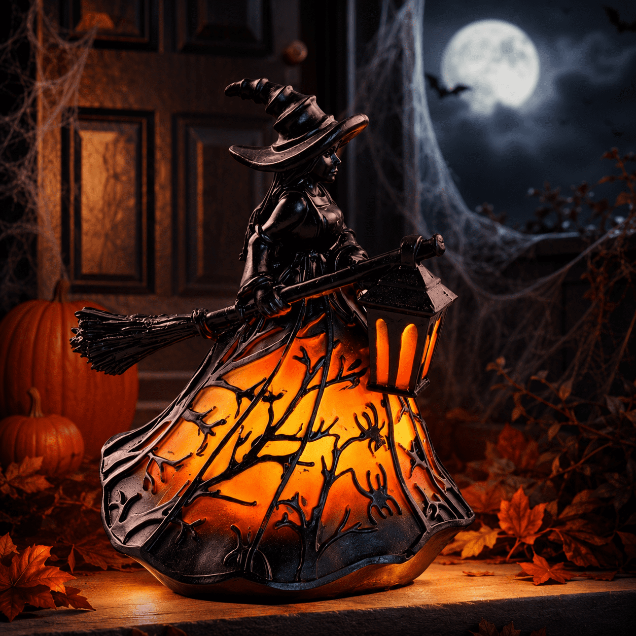 Diceymbol Halloween Decorations and Fall Decor, Halloween Venue Decoration Ghost Props LED Illuminated Ghost Decorations for Tabletop, Mantel, Shelf Indoor Outdoor 9.05 inch