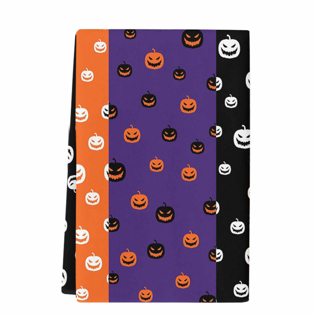 Dish Towels, Halloween Absorbent Kitchen Towels 1 PC, Haunted Pumpkins Pattern Microfiber Hand Towels Dish Cloths Tea Towels for Home&nbsp; Bathroom,18X28-Inch, Orange Purple Black