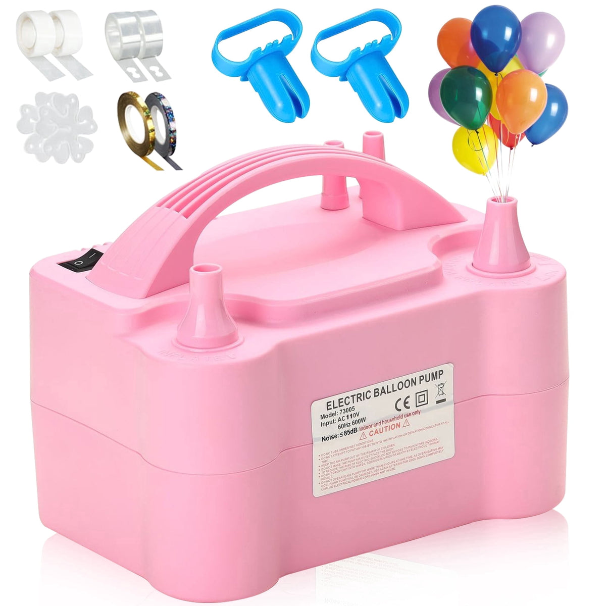 Electric Balloon Pump, Portable Dual Nozzle Blower Air Balloon Pump & Inflator for All Balloons Party Wedding Decoration