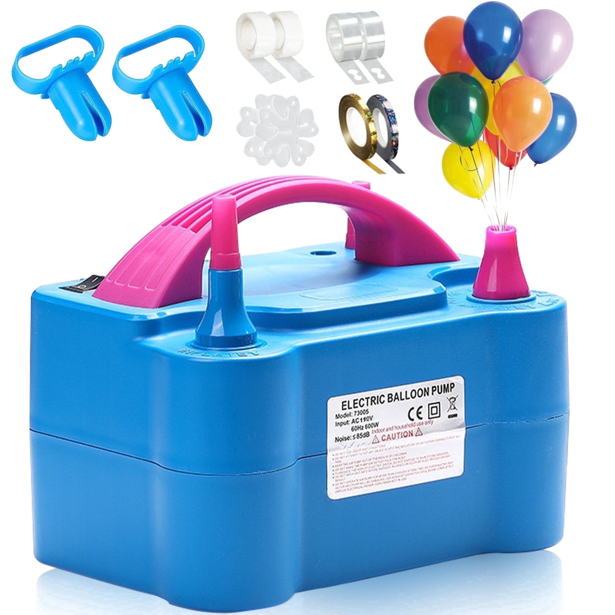 Electric Balloon Pump, Portable Dual Nozzle Blower Air Balloon Pump & Inflator for All Balloons Party Wedding Decoration