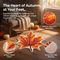 Fall Area Rug Maple Leaf Pumpkin Imitation Wool Mat 27.56x27.56in Polyester Skidproof & Soft for Living Room Bedroom Entryway Fall Doormat by MPOISVA