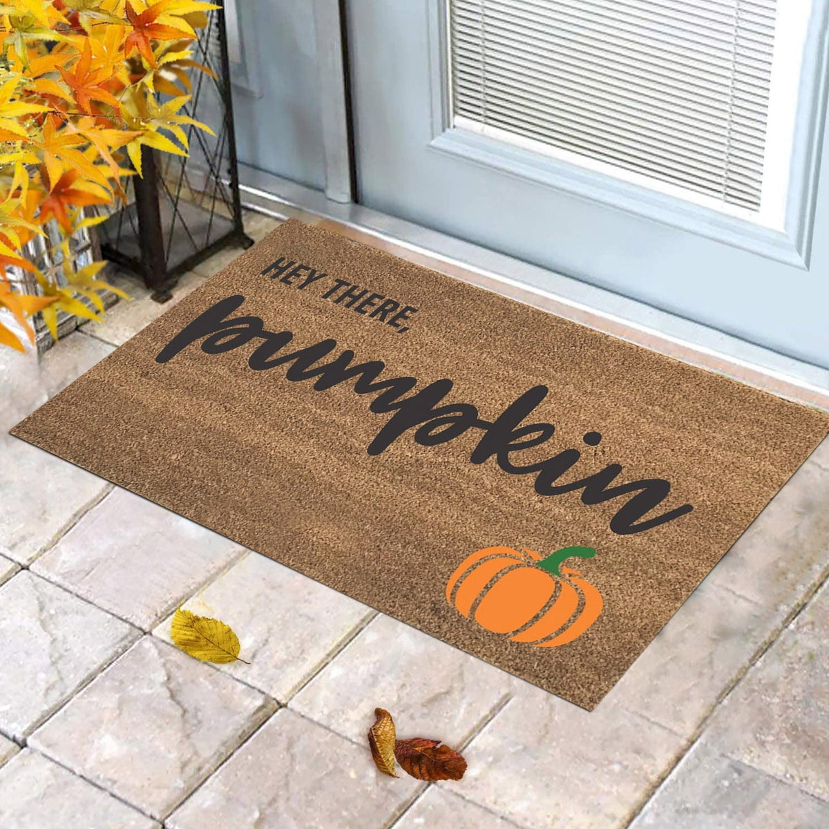 Fall Door Mat, Hey There Pumpkin Doormat, Autumn Decorative Entrance Door Rugs, Thanksgiving & Fall Front Door Mat, Non Slip Halloween Welcome Mat, Farmhouse Floor Mats Fall Outdoor Decor 24*16IN,A