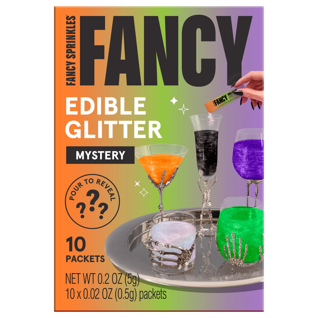Fancy Sprinkles Mystery Halloween Edible Glitter Packets, 10 Count, 0.2 oz