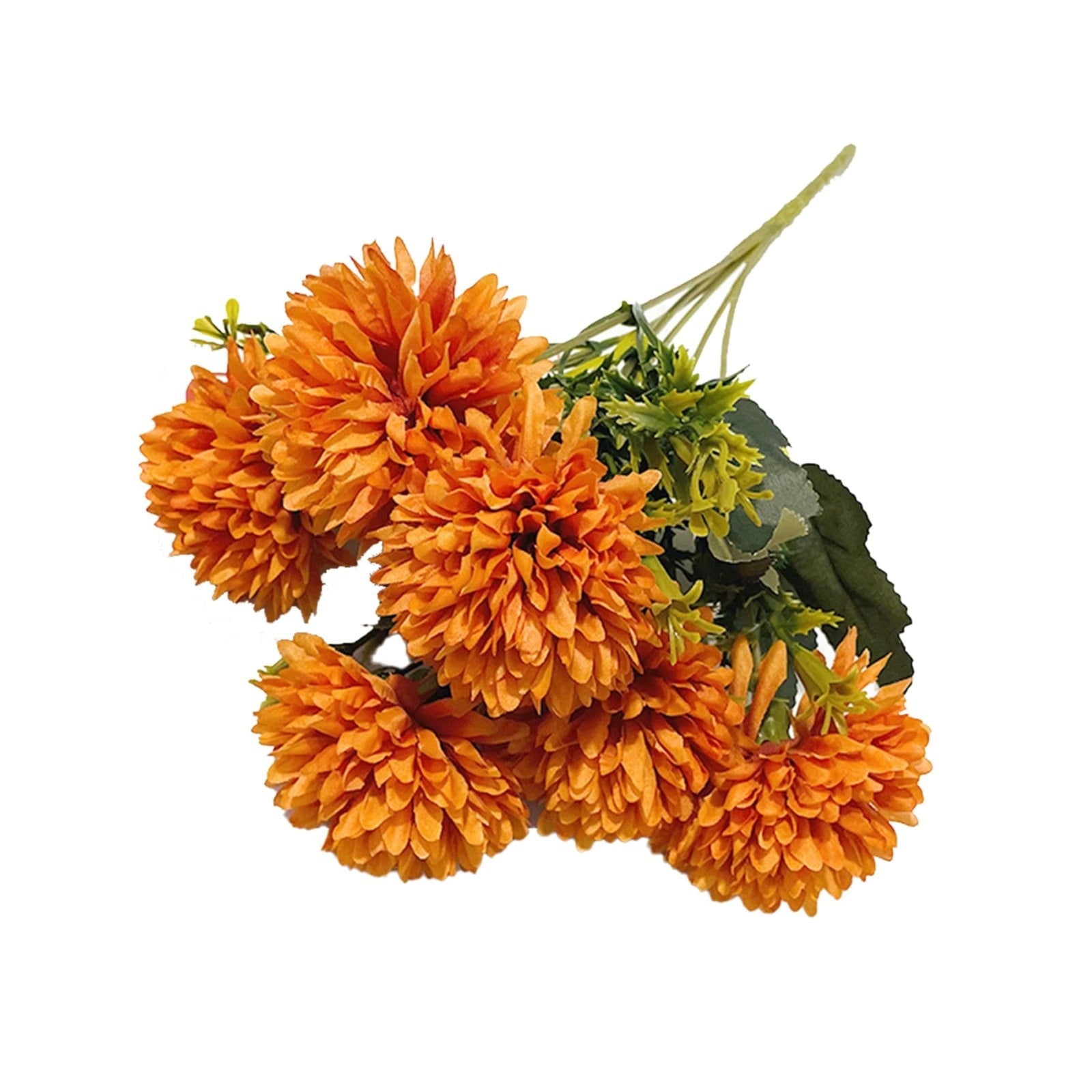 Fall Outside Decor Simulation 6-Head Chrysanthemum Bouquet Autumn Edition - Sapphire Blue Fake Flowers For Outdoors Fall Door Decor Faux Pumpkins For Outdoor For Fall Decor
