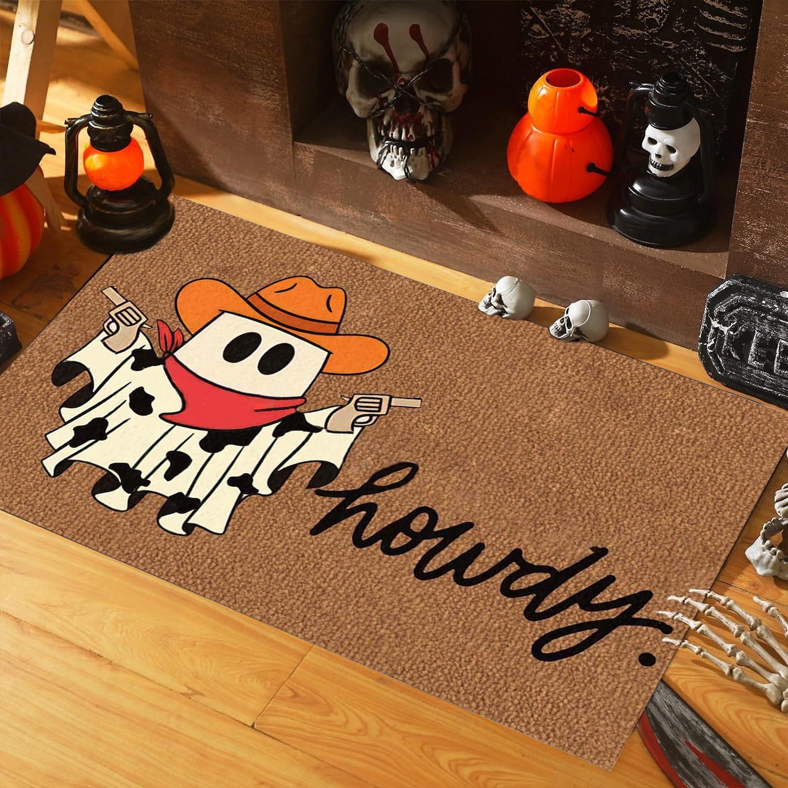 Fnyoxu Halloween Decorations, Halloween Thanksgiving Pumpkins Doormat Rug - Non-Slip Entrance Doormat Rug Indoor for Home/Bathroom/Kitchen/Bedroom