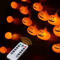 Fohil Halloween Pumpkin String Lights,13.5FT 40LEDs Pumpkin Indoor Lights for Halloween Outdoor Decoration, USB Powered 8 Lights Modes Lights Remote Control