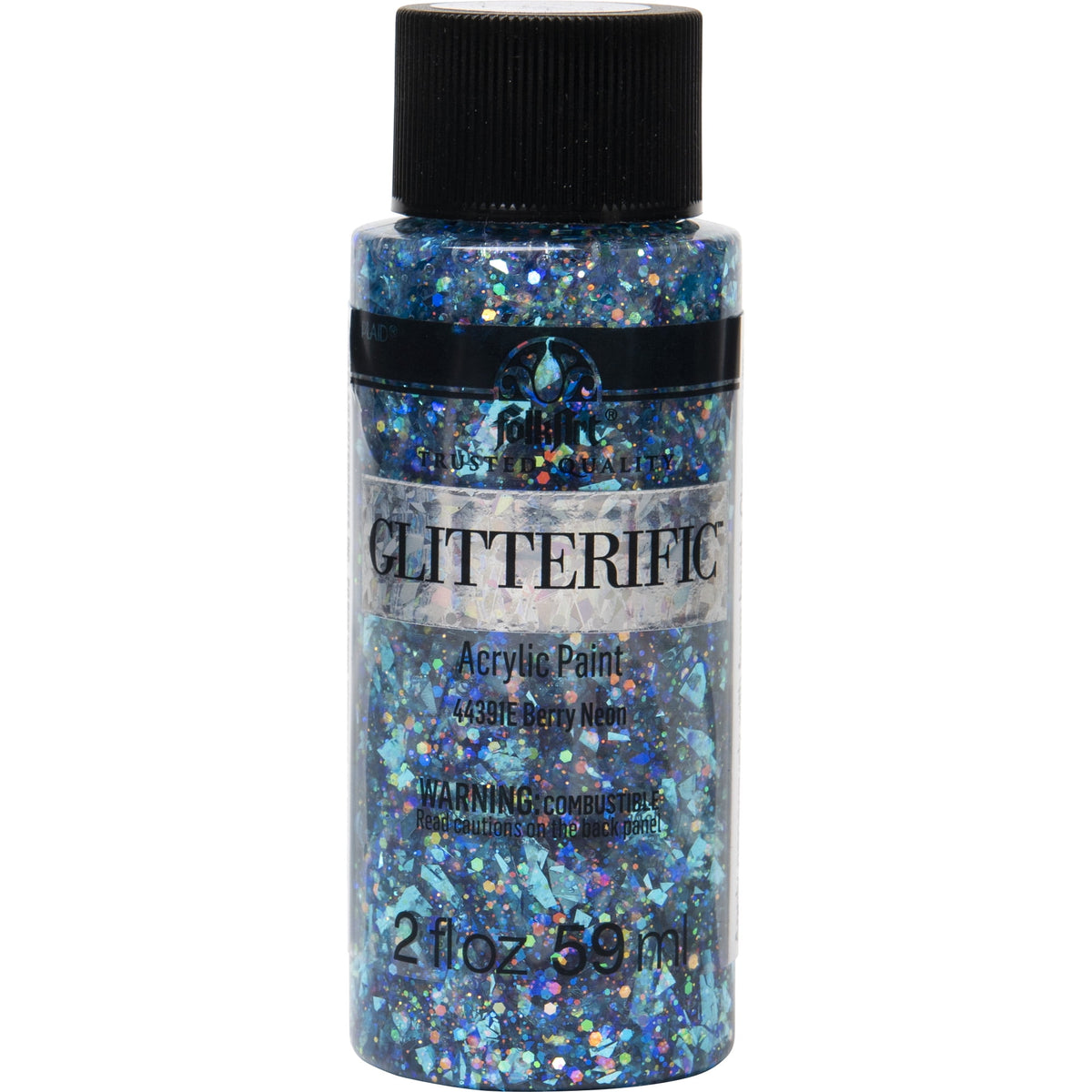 FolkArt Glitterific Acrylic Craft Paint, Glitter Finish, Hologram, 2 fl oz