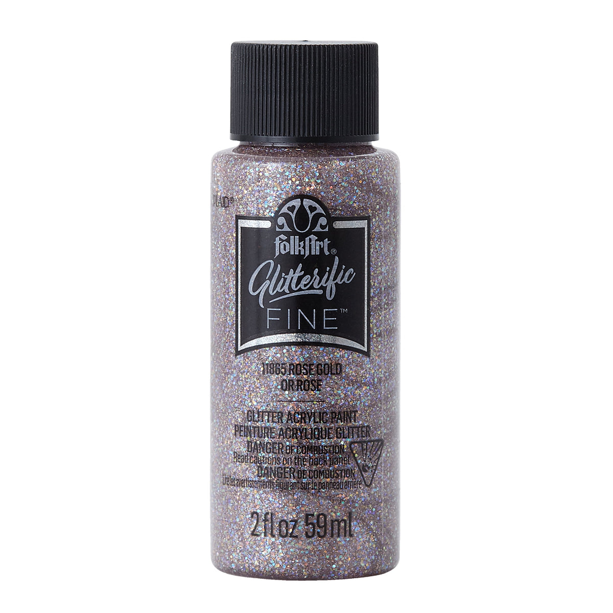 FolkArt Glitterific Fine Acrylic Craft Paint, Silver, 2 fl oz