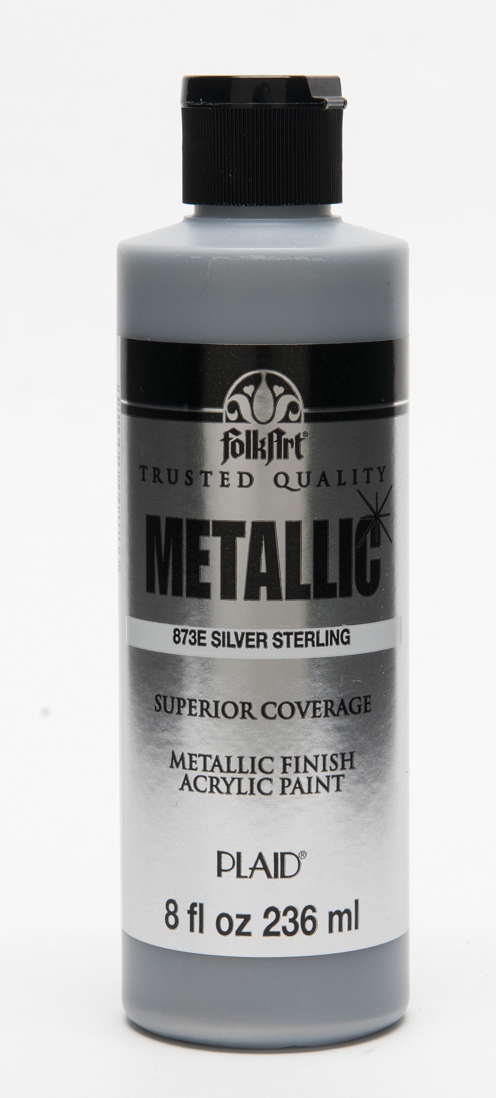 FolkArt Metallic Acrylic Craft Paint, Metallic Finish, Silver Sterling, 8 fl oz
