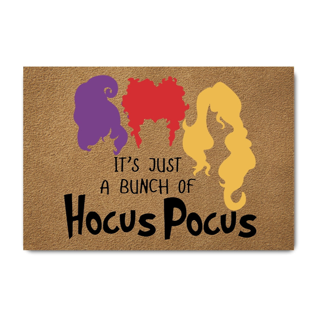 Funny Welcome Doormat Front Porch Decor Rugs with Rubber Back 23.7"(L) x 15.9"(W) It's Just A Bunch of Hocus Pocus Halloween Doormat Rubber Non-Slip Backing Entrance Rug Home Decor Decorative Mat