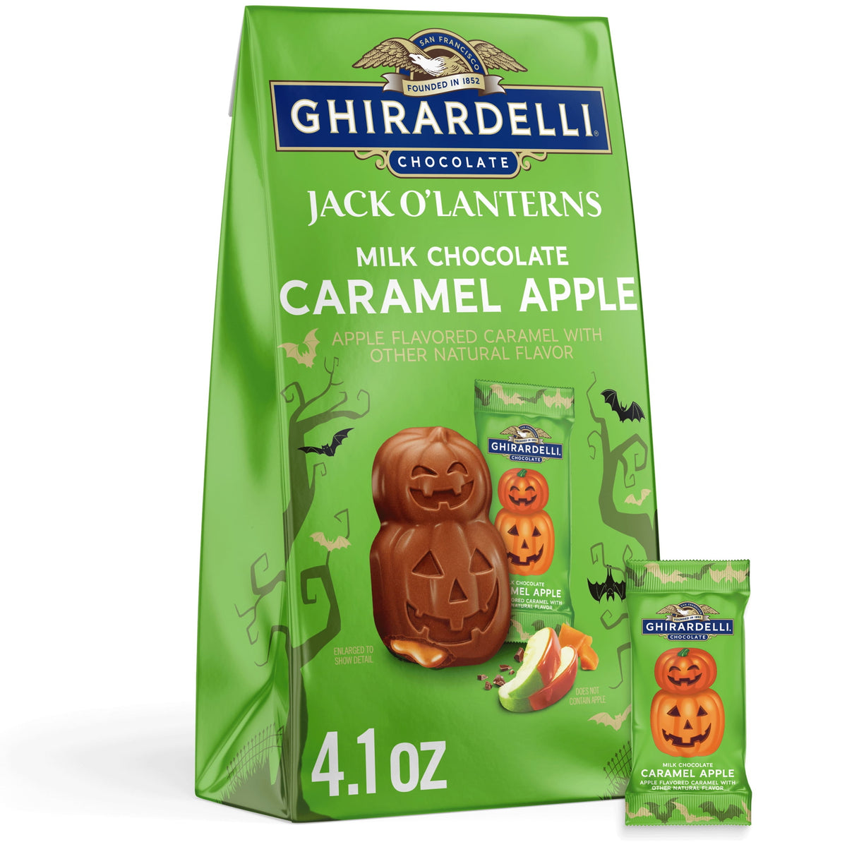 GHIRARDELLI Milk Chocolate Jack O' Lanterns, 4.1 oz Bag