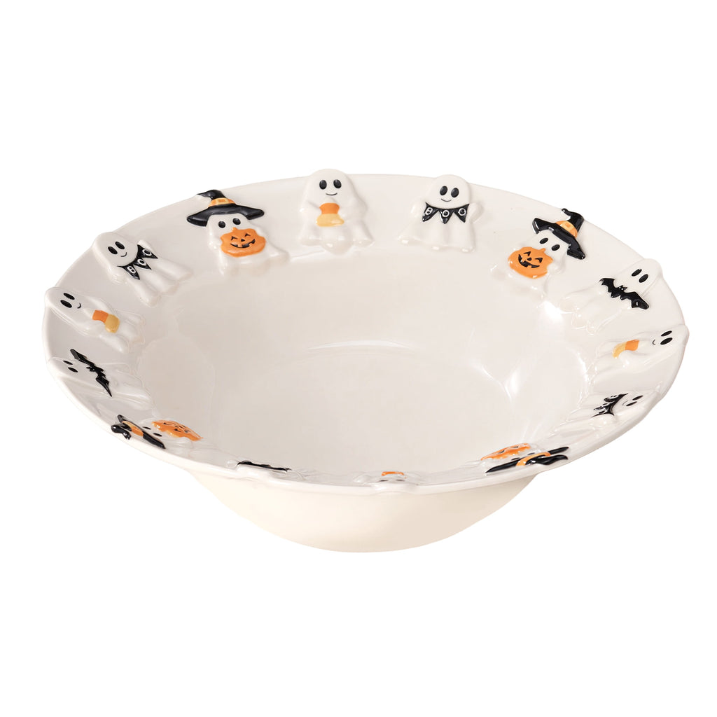 Way To Celebrate Halloween Ghost Ceramic Stoneware Serving Bowl, White