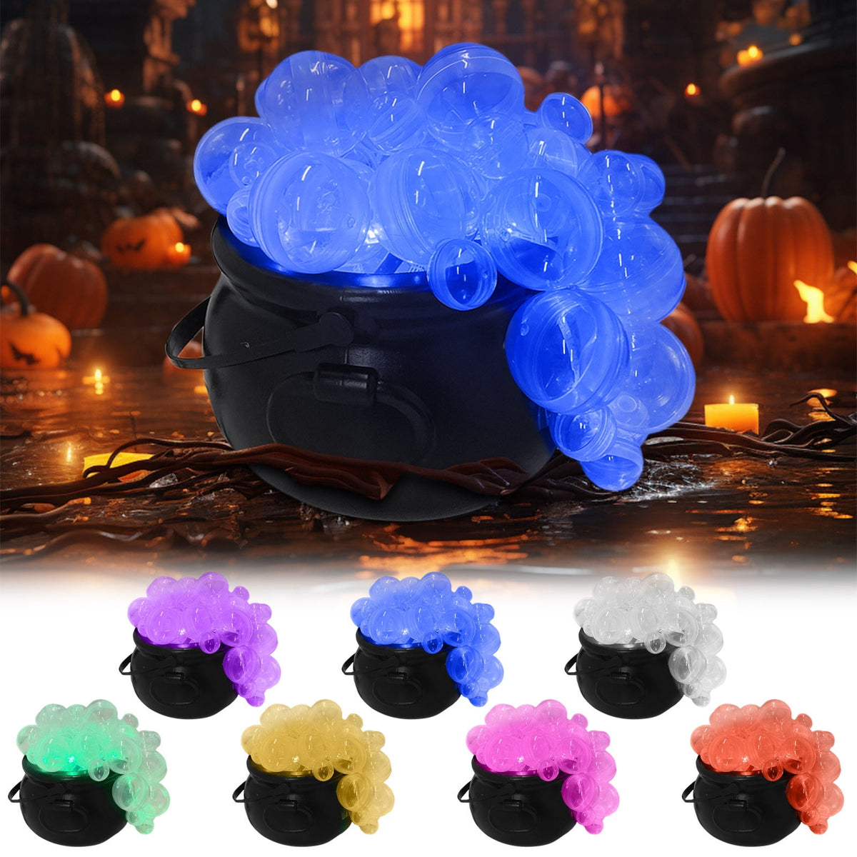Muecwrye Halloween Decorations Outdoor, Halloween Clearance! Halloween Witches Cauldron with Lights, DIY Bubbling Cauldron Set Decor for Home Porch Outside, Halloween Party Supplies( Without Tripod)