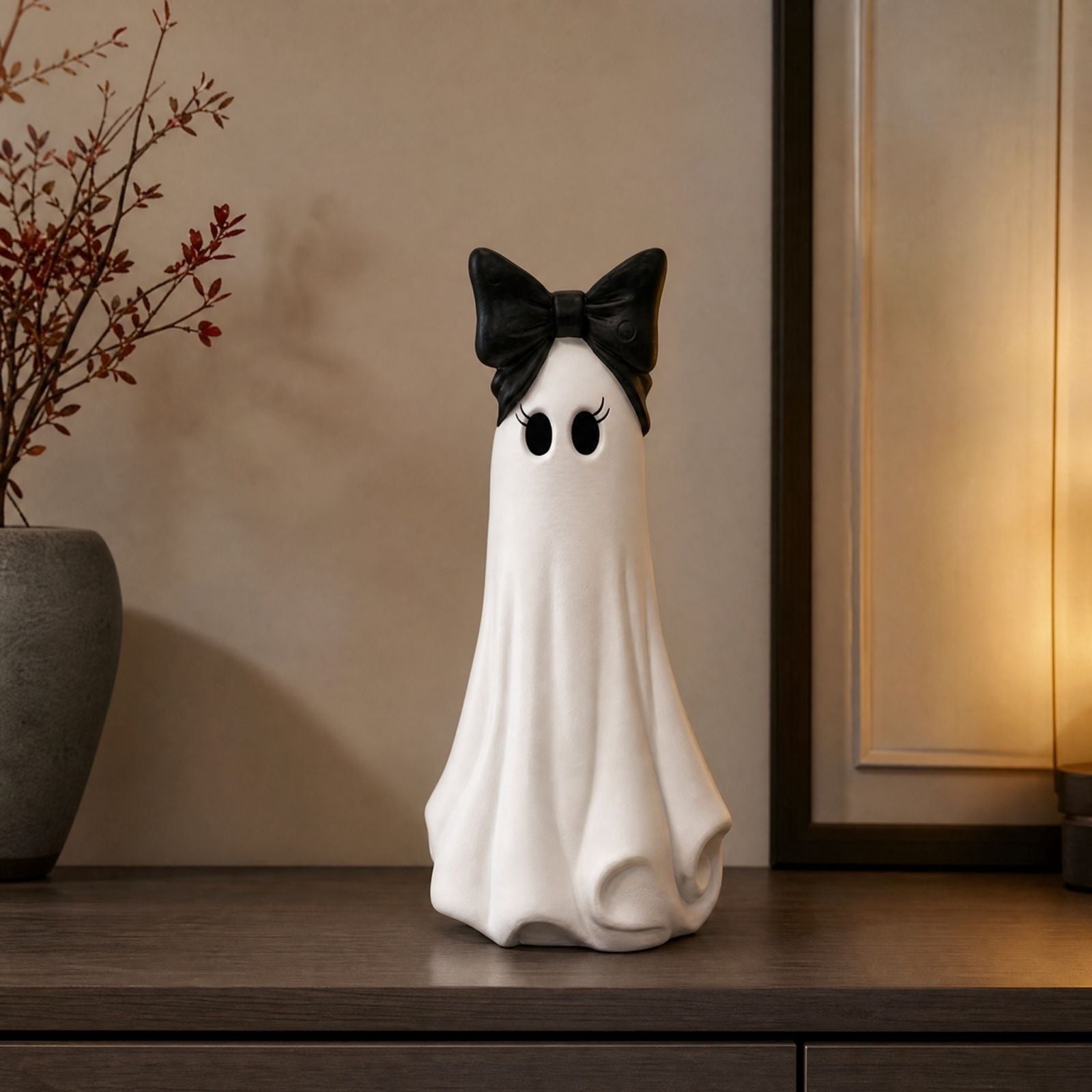 Halloween Ghost Decor 10", Witch Ghost Figurine for Porch Table, 1 Pack