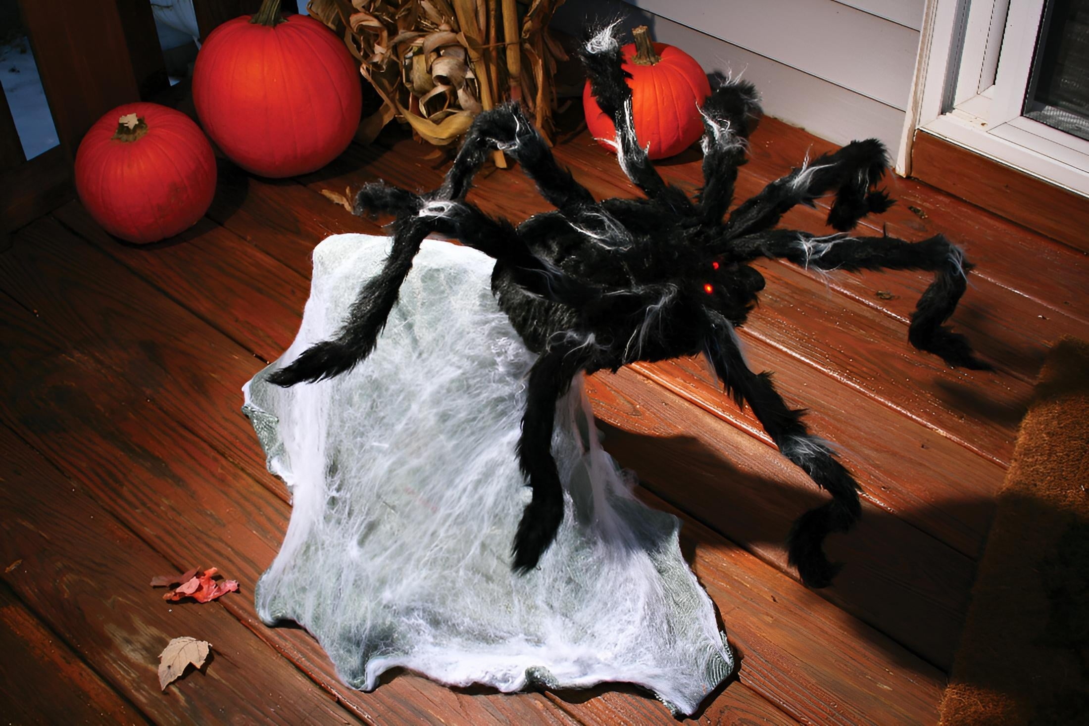 Morris Costumes FW91805 36 in. Animated Giant Jumping Spider Halloween Decoration, Black