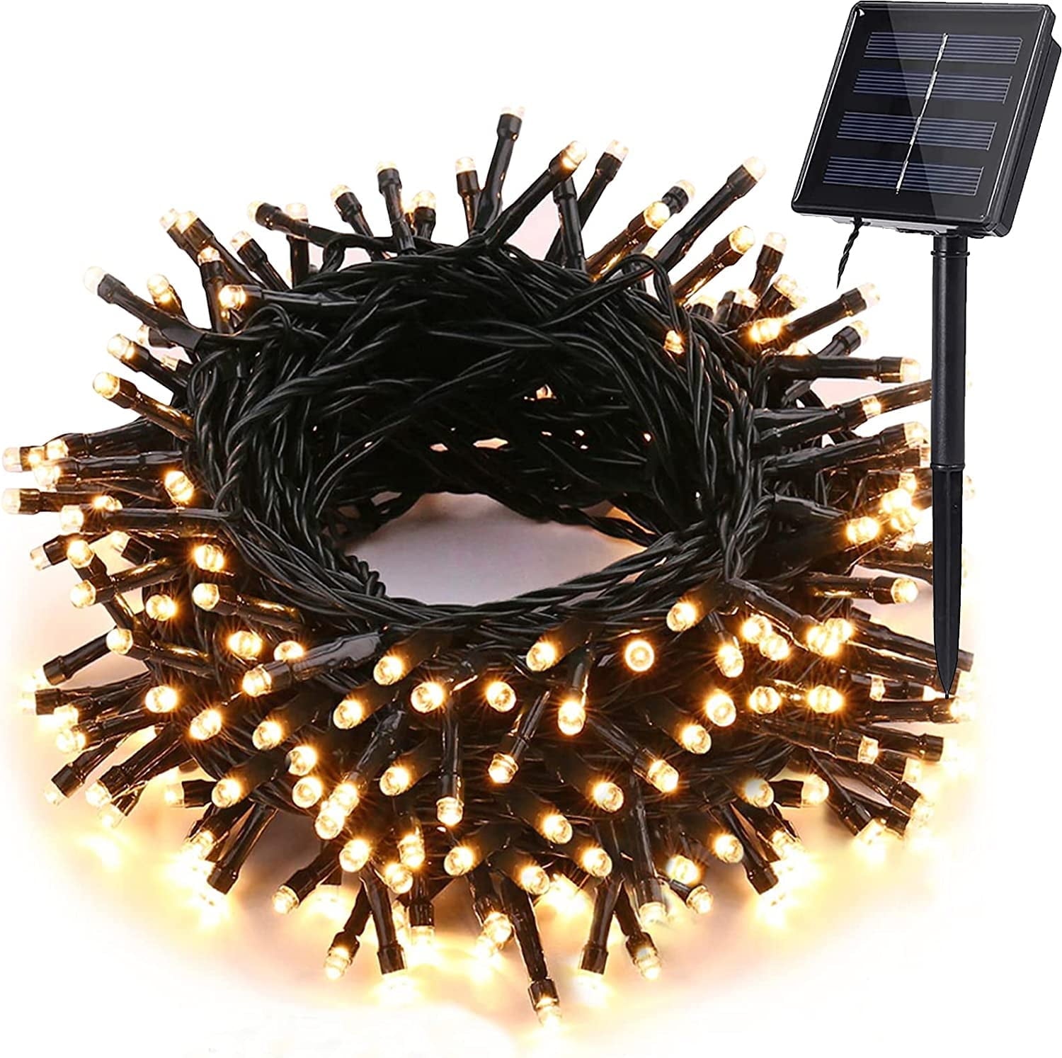 GooingTop Solar String Lights 52.3ft 160 LED Solar Tree Lights Outdoor Waterproof,Camping String Lights Yard Lights Christmas Lights with 8 Modes for Tree Wedding Holiday Party(Warm White)