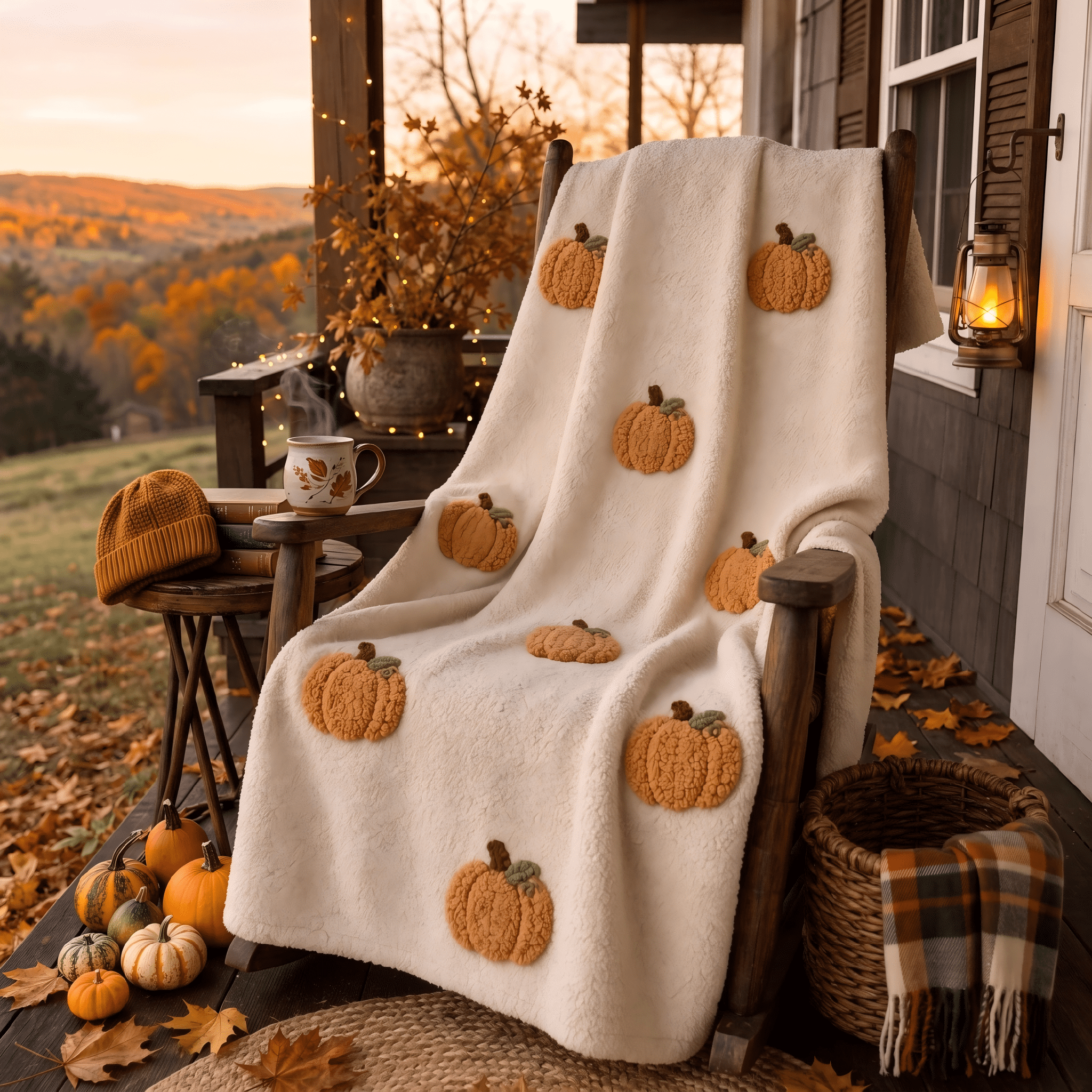 Guvpev Halloween Flannel Throw Blanket, 39.4" x 27.6" Soft Plush 3D Pumpkin Printed Decorative Blanket for Couch, Bed, Travel, Living Room, Cozy Fall Holiday Home Accent