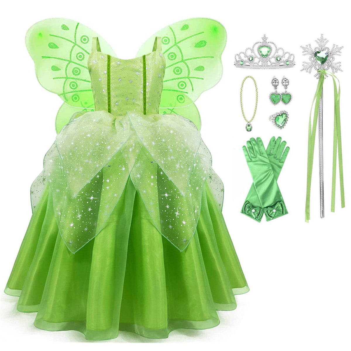 HAWEE Flowers Fairy Costume for Girls Toddler Halloween Birthday Party Fairy Elf Dress up with Wings