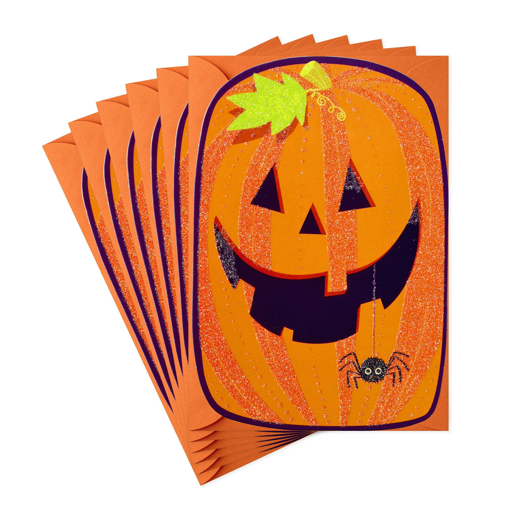 Hallmark Halloween Cards (Jack-o'-Lantern Smile), 6 Count