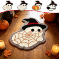 Halloween Bath Mat Ghost Multicolor Irregular Mat 27.56x17.72in Polyester Skidproof & Absorbent for Bathroom Entryway Living Room Halloween Door Mat by MPOISVA