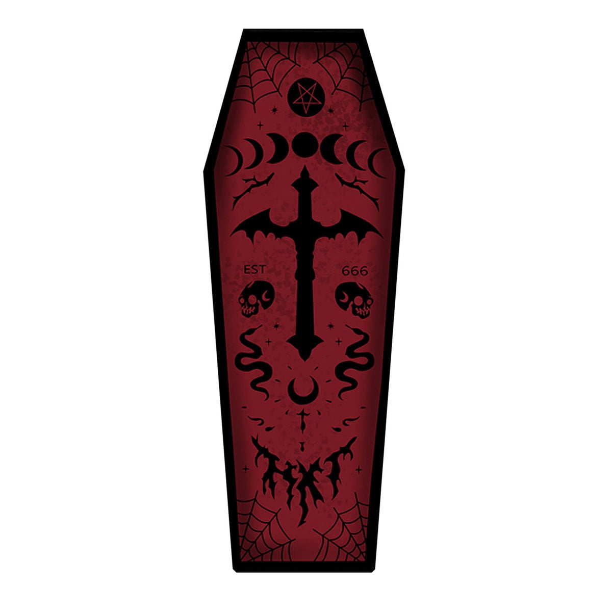 Halloween Coffin Rug - 4.3x1.6 Ft Goth Bath Mat, Non- Indoor Carpet for Living Room, Bedroom & Bathroom, Dark Gothic Decor for Spooky Home Parties