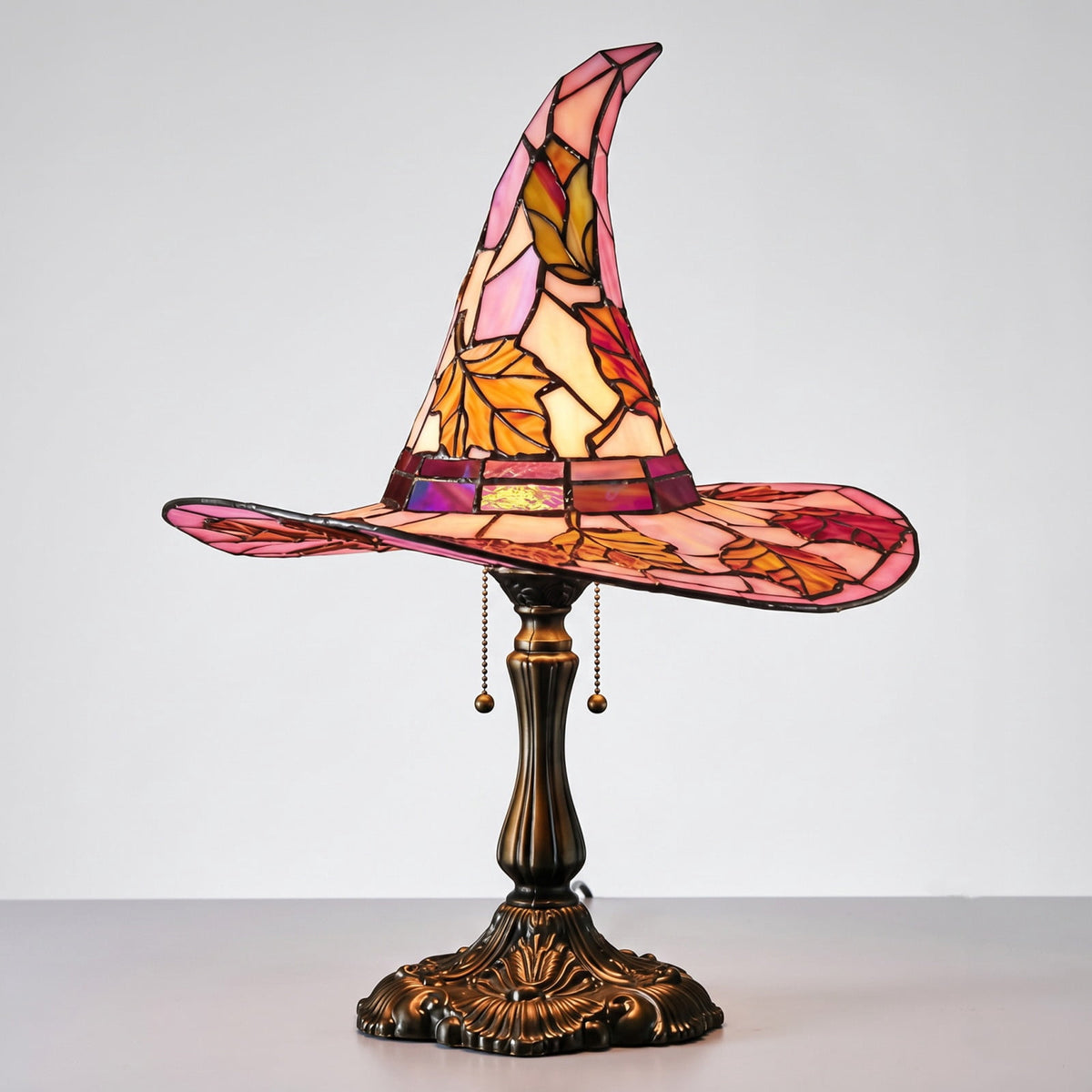 Halloween Decor Witch Hat Lamp, LED Halloween Night Light, Halloween Decorations Indoor, Witchy Decor for Shelf Mantel Table, Gothic Home Decoration
