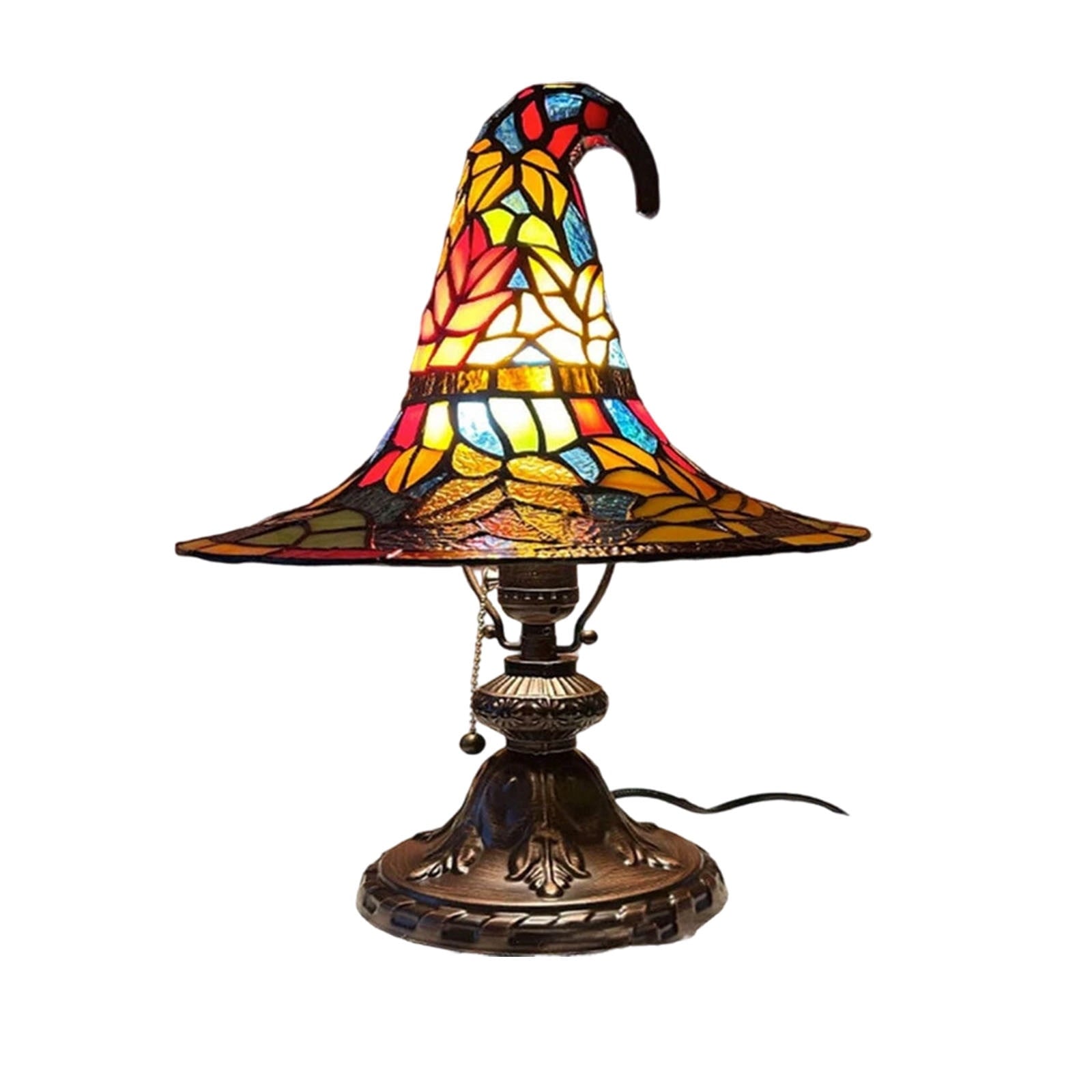 Halloween Decor Witch Hat Lamp, LED Halloween Night Light, Halloween Decorations Indoor, Witchy Decor for Shelf Mantel Table, Gothic Home Decoration
