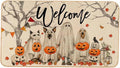 Halloween Decorations - Door Mat, Halloween Ghost Dogs Pumpkin Outdoor Mats for Front Door, Indoor Entrance Non-Slip Doormat, 1Pcs
