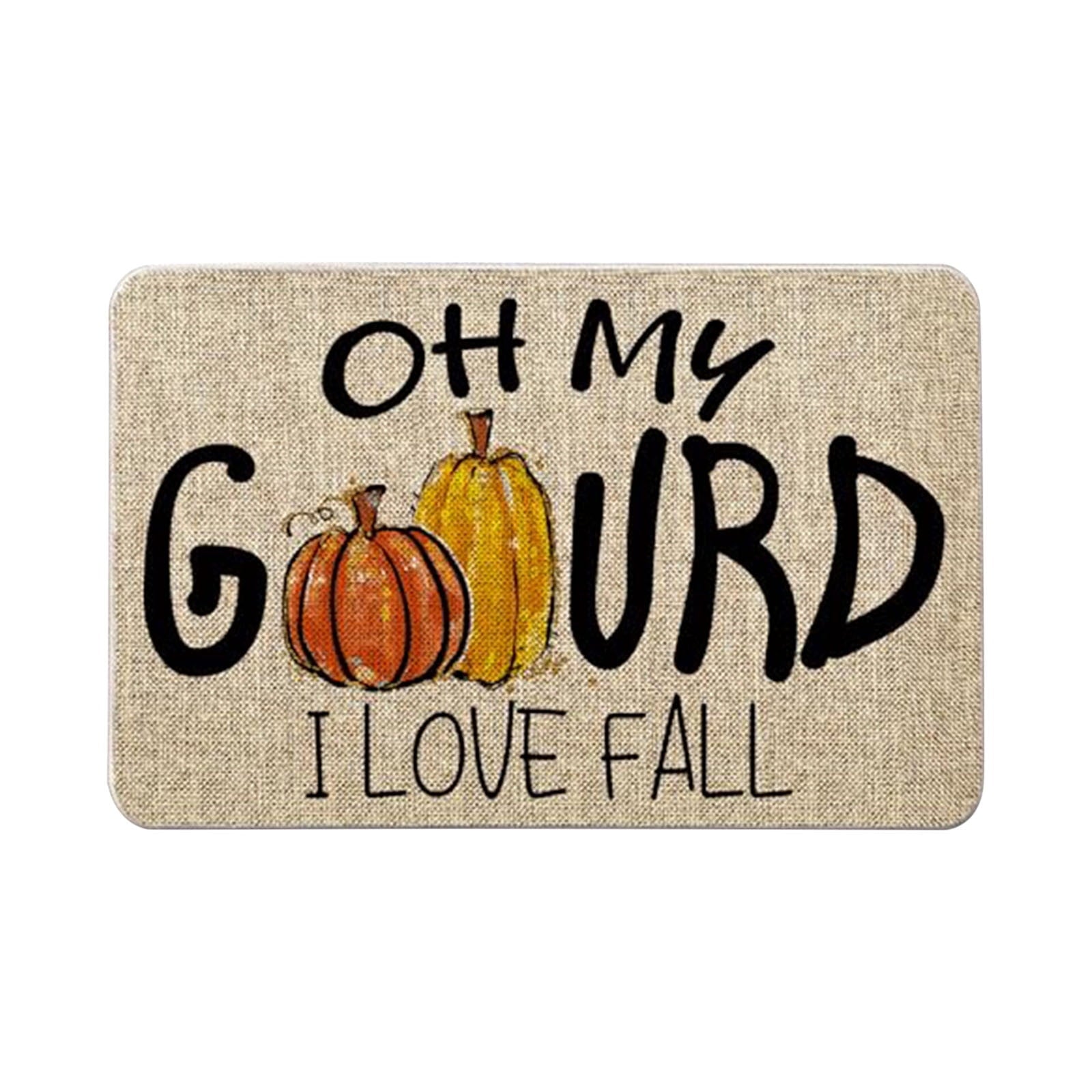 JOGZMZ Halloween Floor Mat Home Entrance Thanksgiving Pumpkin Thick Foot Mat Crystal Velvet Floor Mat