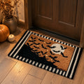 Halloween Door Mat,Halloween Rug,Halloween Porch Decor,Welcome Front Doormat Linen Rubber Layered Mats Nonslip Washable Halloween Decor For Front Porch Entryway