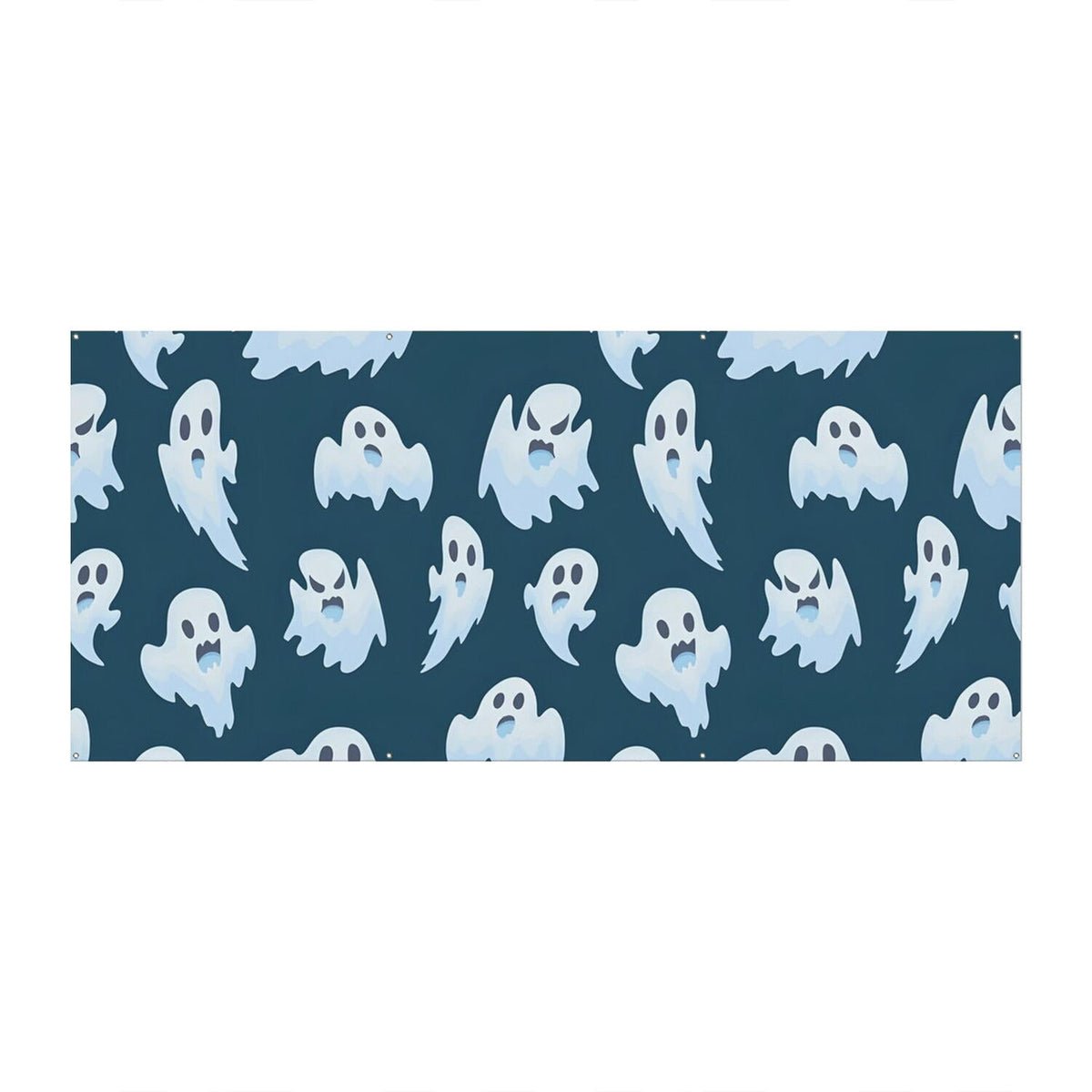 Halloween Garage Door Cover - 13x6ft Spooky Ghost Pumpkin Skull Witch Black Cat Polyester Backdrop for Outdoor Decor