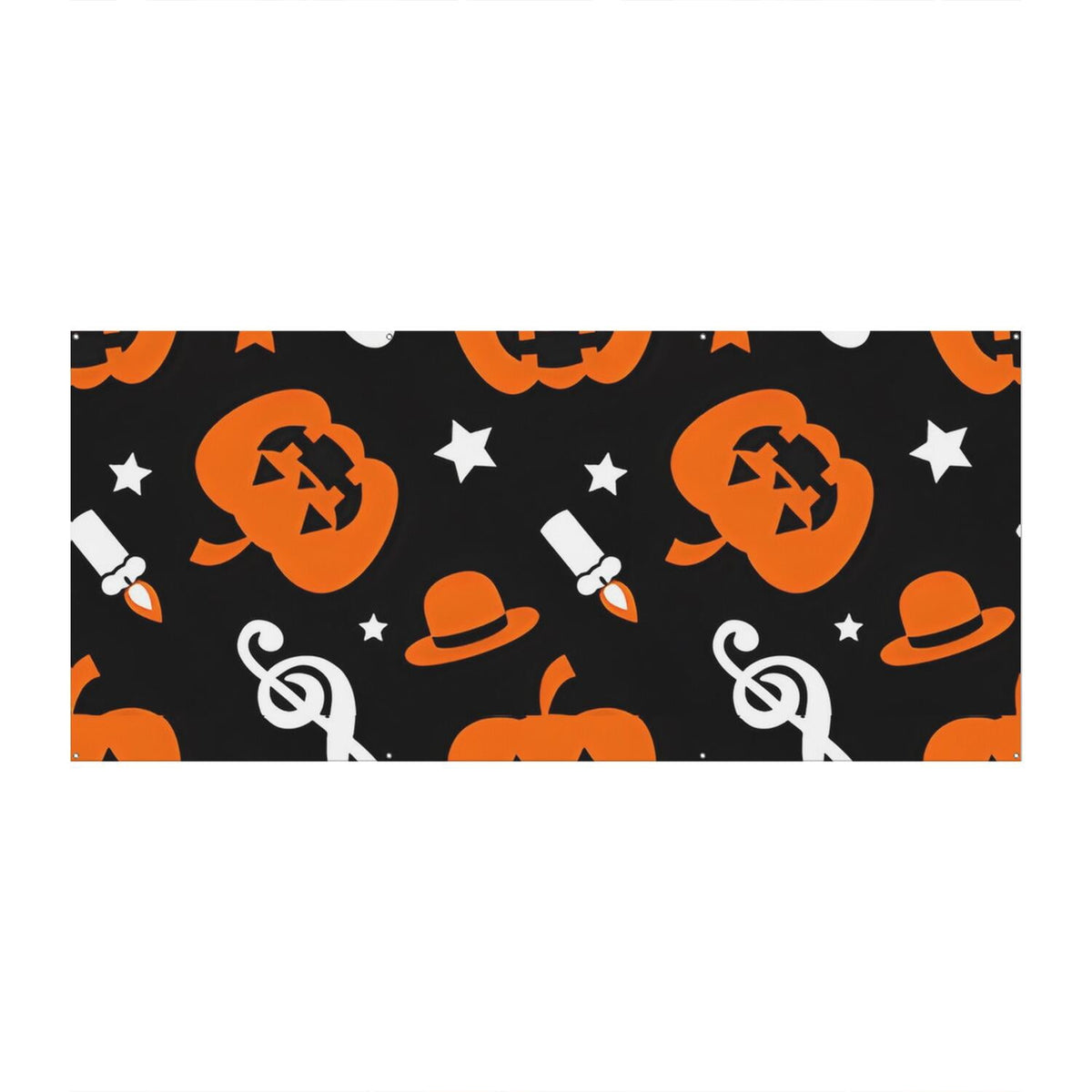 Halloween Garage Door Cover - 13x6ft Spooky Ghost Pumpkin Skull Witch Black Cat Polyester Backdrop for Outdoor Decor