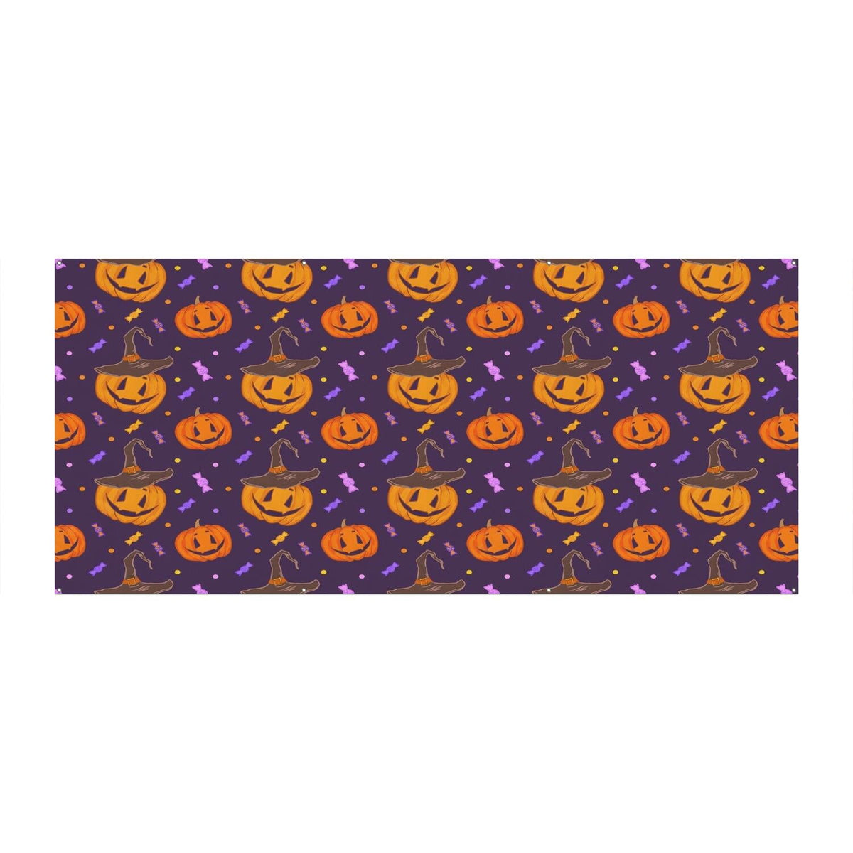 Halloween Garage Door Cover - 13x6ft Spooky Ghost Pumpkin Skull Witch Black Cat Polyester Backdrop for Outdoor Decor