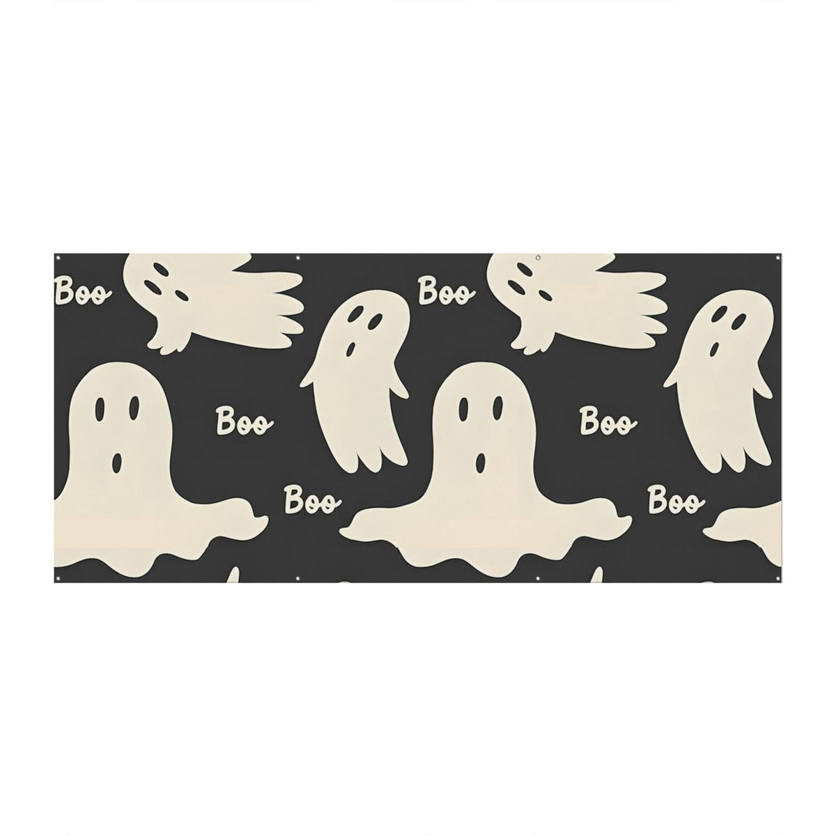 Halloween Garage Door Cover - 13x6ft Spooky Ghost Pumpkin Skull Witch Black Cat Polyester Backdrop for Outdoor Decor