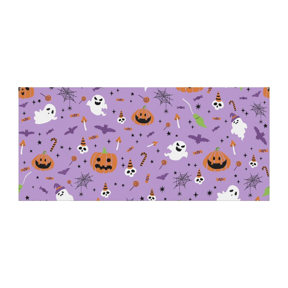 Halloween Garage Door Cover - 13x6ft Spooky Ghost Pumpkin Skull Witch Black Cat Polyester Backdrop for Outdoor Decor