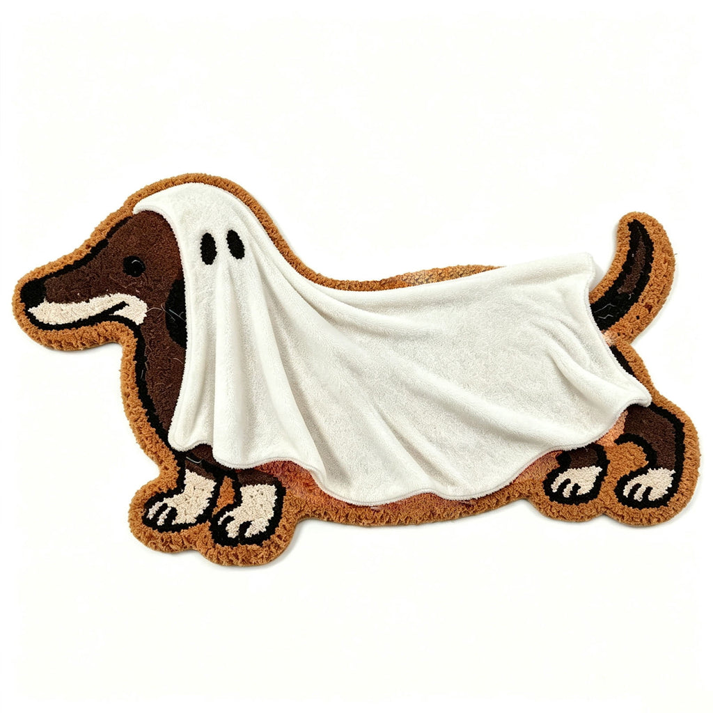 Halloween Ghost Dachshund Door Mat 15x21 Inch Doormat for Outdoor Indoor Entrance Entryway