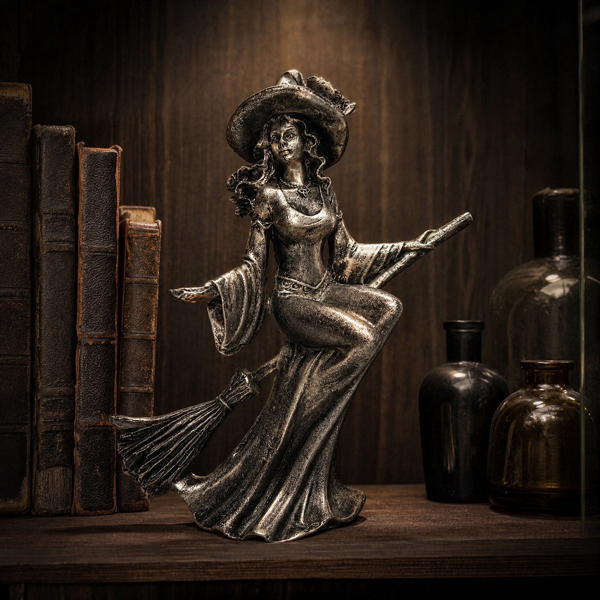 Halloween Witch Lamp,Stained Gothic Witch Hat Led Lamp for Stained Glass Inspired, Spooky Decorative Standing Night Light,Unique Halloween Party Lighting Decorations Door for Indoor