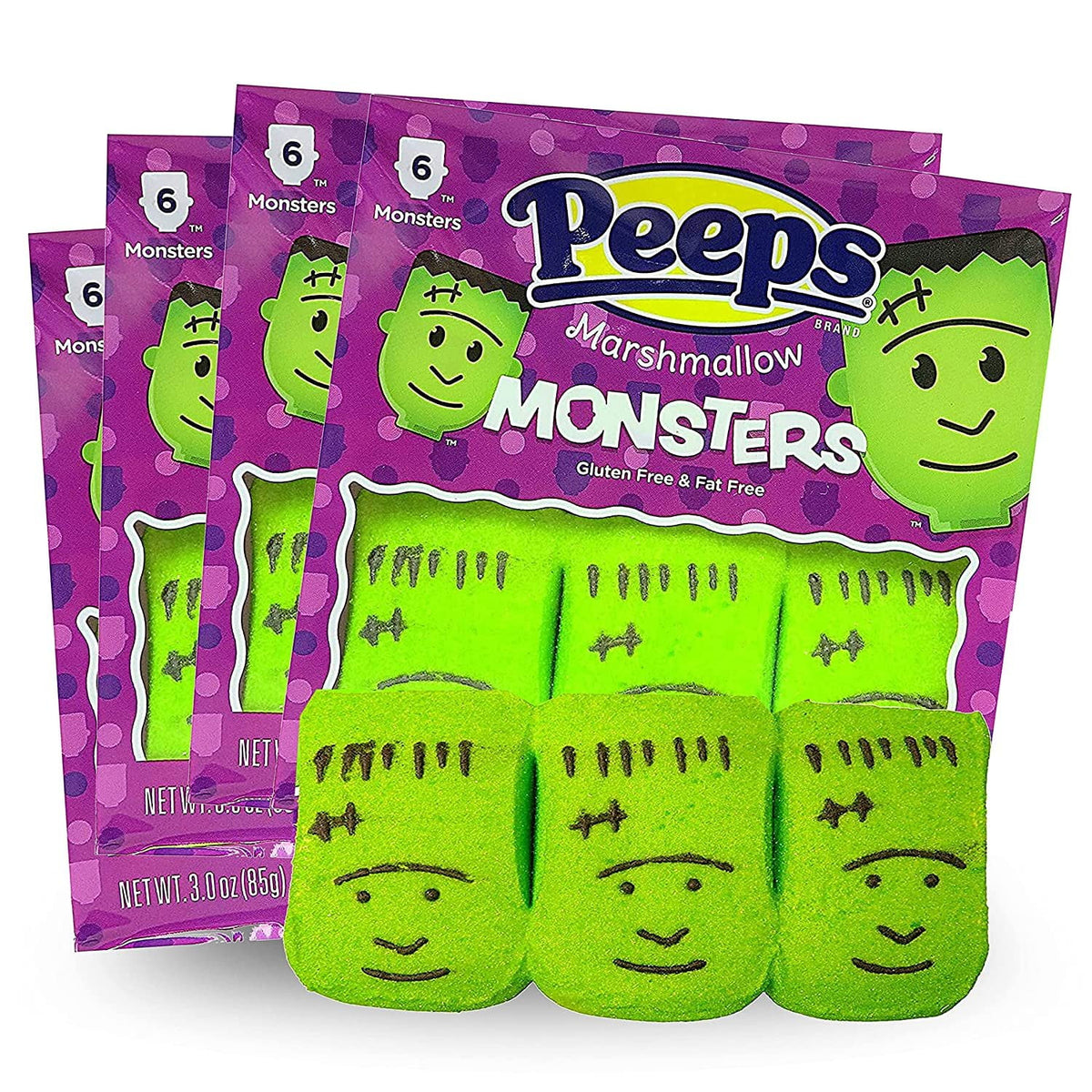 Halloween Peeps Marshmallow Ghosts Candy, Trick Or Treat Candy, Pack of 4, 6 Count per Pack