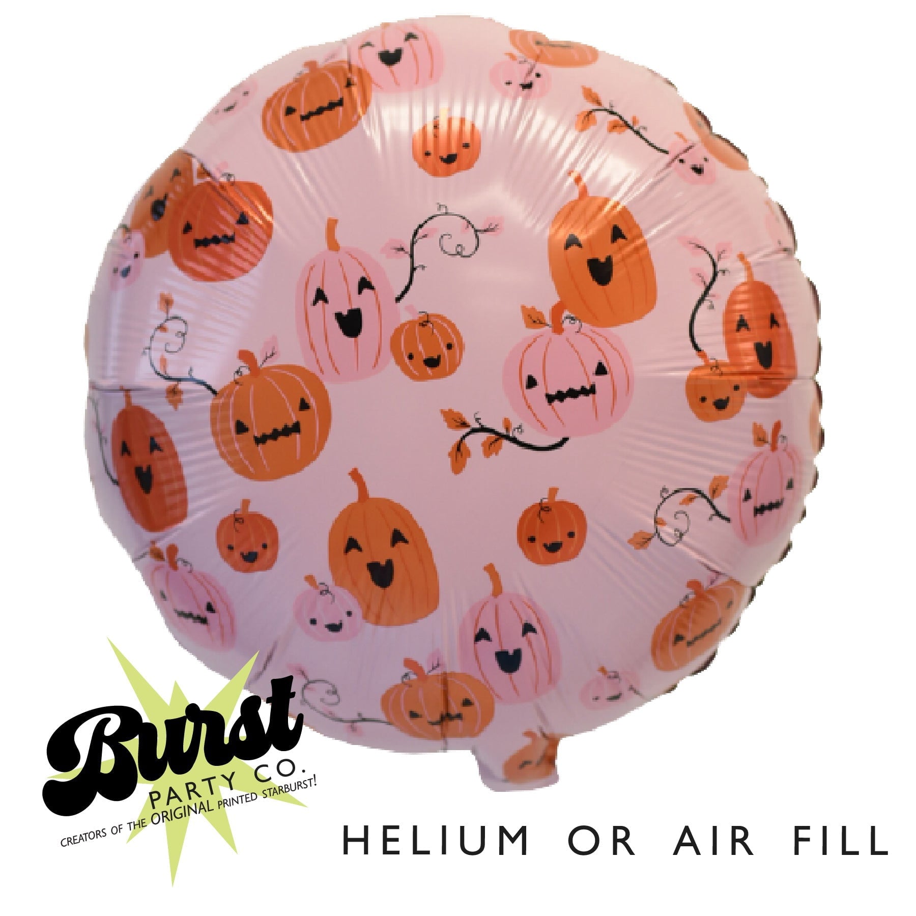 Halloween Printed Pumpkin Face Balloon 18" Round