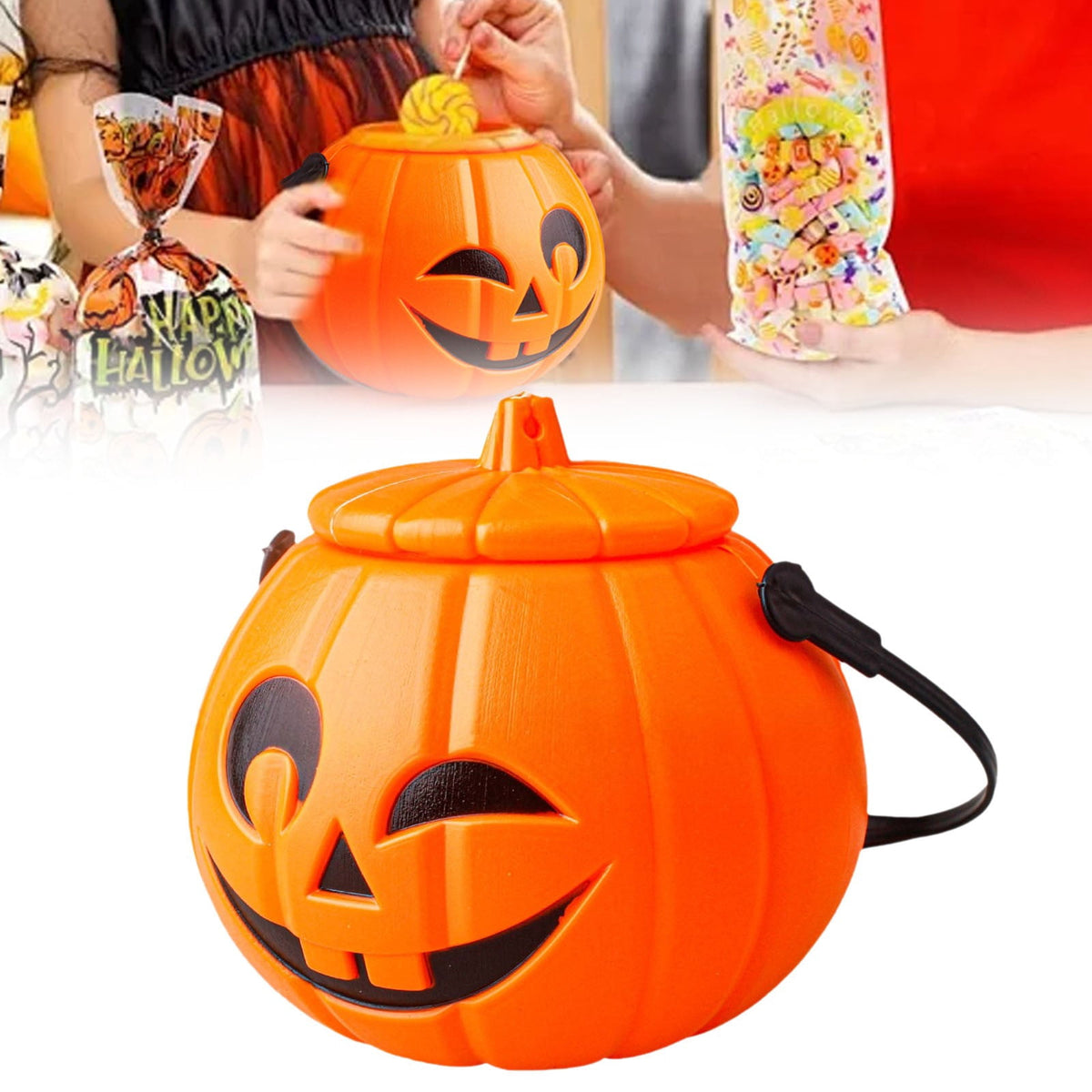Halloween Treat Bags, Resealable Cellophane Bags, 50 Pcs Wrap Cellophane Treat Bags Party Favor Bags Candy Cookie Bags, Plastic Poly Goodie Storage Bags with Twist Ties for Halloween Party, 4.92x10.8"