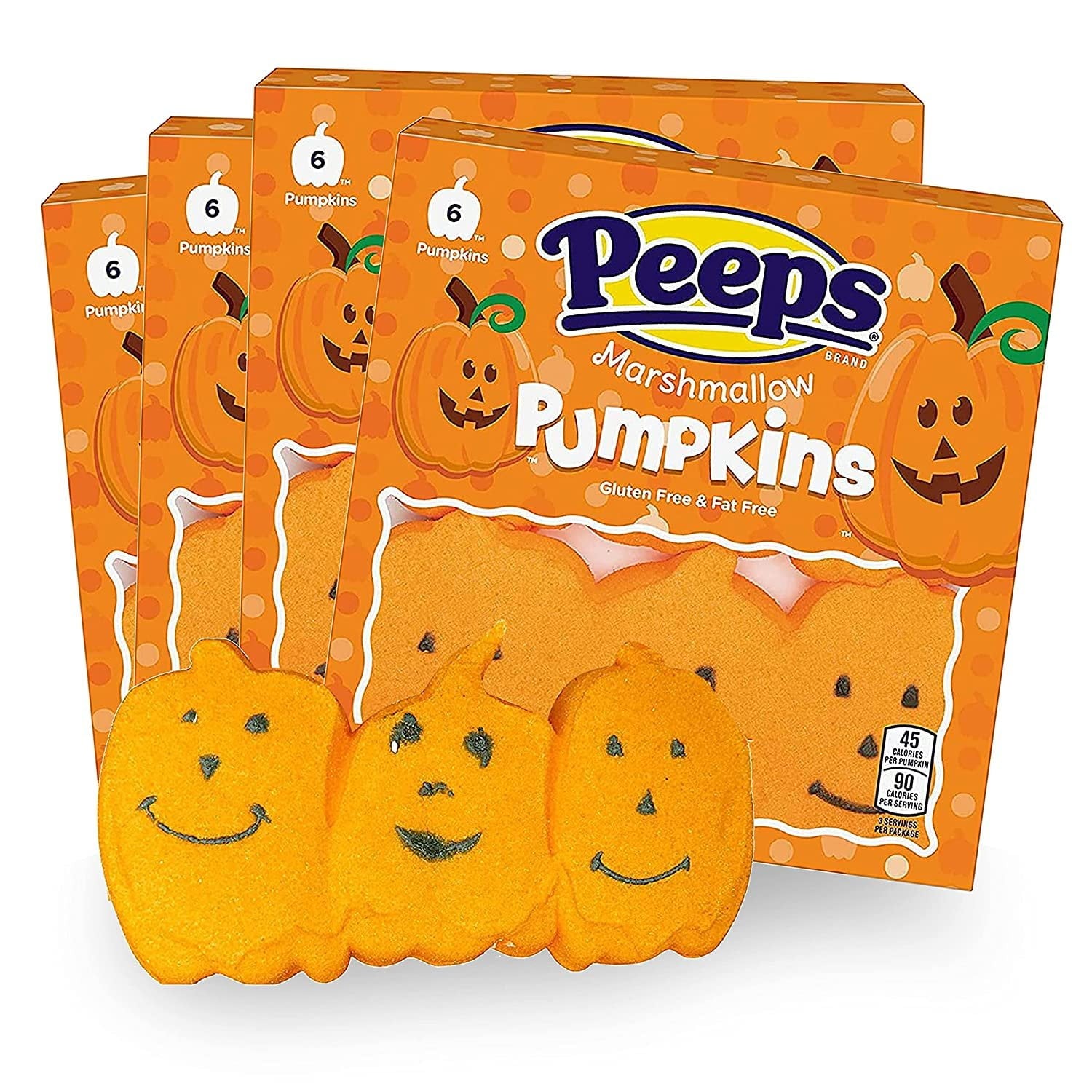Halloween Peeps Marshmallow Ghosts Candy, Trick Or Treat Candy, Pack of 4, 6 Count per Pack