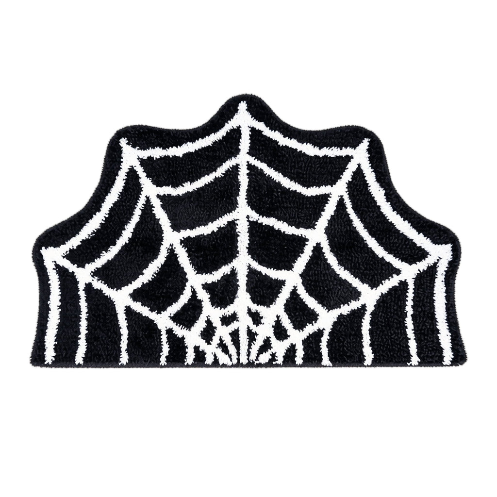 Halloween Rug, Spiderweb Floor Mat, Non-Slip Soft Pile Halloween Decoration Carpet for Non-Slip Indoor/Outdoor Doormat For Party Decoration
