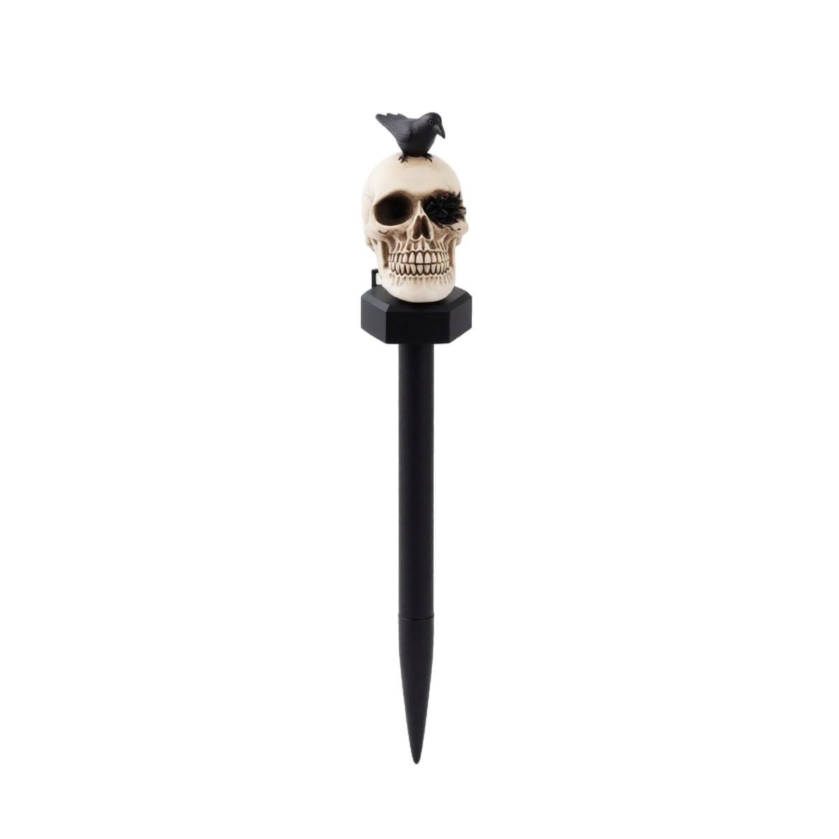Halloween Skull Solar Garden Stake Light, Resin Skull Solar Outdoor Light for Yard and Garden, Spooky Decorative Stake Lighting for Halloween Courtyard and Lawn Decor 15.35*2.36Inch,1PC