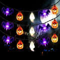 Halloween String Lights Battery Operated 20 Feet 30 LED 3D Pumpkin Bat Ghost Lights with Timer - 8 Light Modes Halloween Decorations Lights for Party Patio Indoor Outdoor (Upgrade)