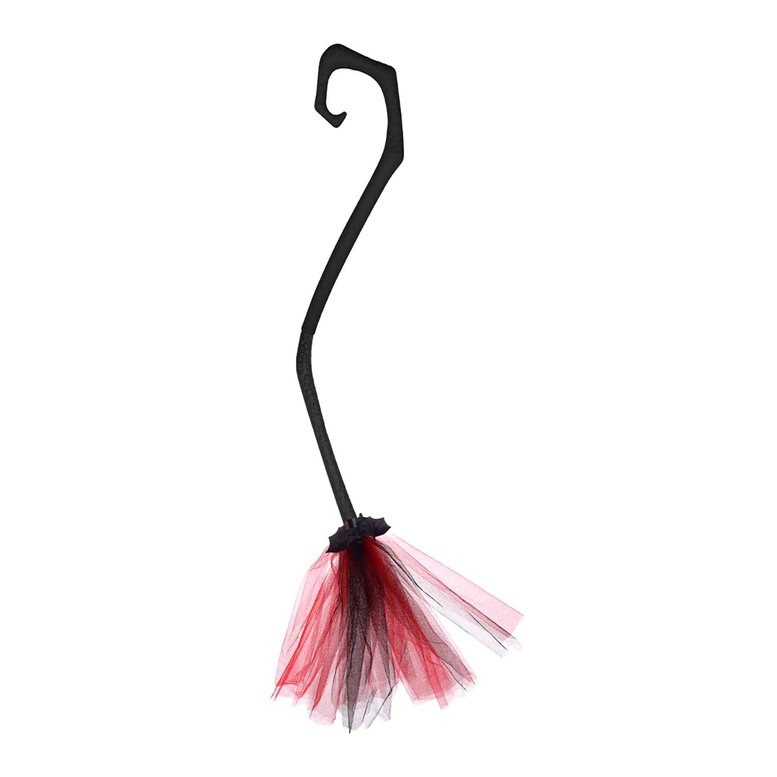 Halloween Witch Broom Cane with Ribbons, 38.2" Witches Broomstick for Wizard Costume Party, Photo Booth Accessory Stage Prop, Halloween Decoration, D