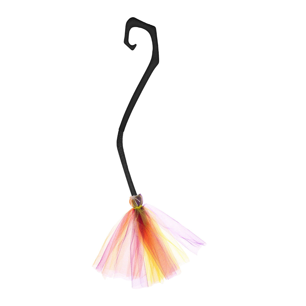 Halloween Witch Broom Cane with Ribbons, 38.2" Witches Broomstick for Wizard Costume Party, Photo Booth Accessory Stage Prop, Halloween Decoration, D