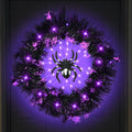 Halloween Wreath Halloween Spider Decorations Wreath with Lights, Halloween Spider Garland LED Halloween Door Wreath for Halloween Party, Halloween Decorations Outdoor Indoor Wall and Window